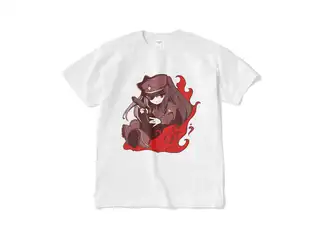 夜見れな オリジナルTシャツ(短納期) 軍服_白 - XLの公式画像