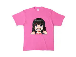 マウスオープナーで歯を見せる月ノ美兎カラーＴシャツ カラーTシャツ - XL - ピンク - 背景ナシの公式画像