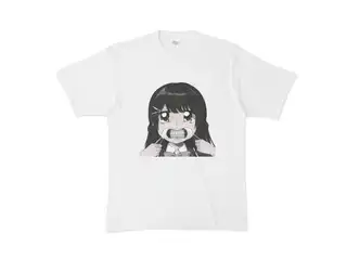 マウスオープナーで歯を見せる月ノ美兎白Ｔシャツ Tシャツ - XL - モノクロの公式画像