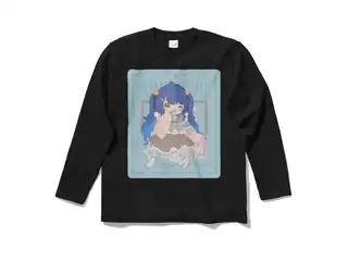 天宮こころ の胸ぷりロングスリーブTシャツ ロングスリーブTシャツ - S - ブラック（ブラウン-ハーフツイン）の公式画像