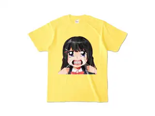 マウスオープナーで歯を見せる月ノ美兎カラーＴシャツ カラーTシャツ - S - イエロー - 背景ナシの公式画像