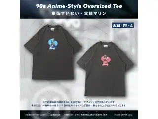 「hololive×9090」コラボ グッズ 90s Anime-Style Oversized Tee 宝鐘マリン Mの公式画像