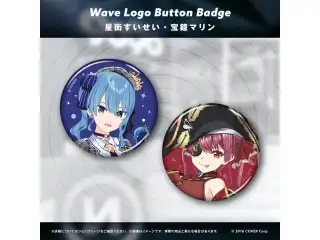 「hololive×9090」コラボ グッズ Wave Logo Button Badge 星街すいせいの公式画像