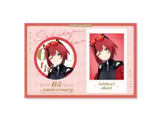 あおぎり高校 石狩あかり 6周年記念グッズ チェキ風カード＆缶バッジセット