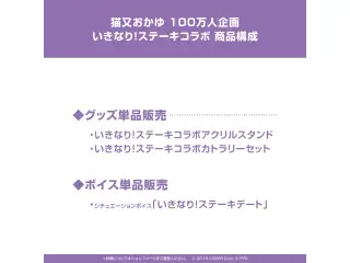 猫又おかゆ 100万人企画 いきなり！ステーキコラボ シチュエーションボイス「いきなり！ステーキデート」の公式画像