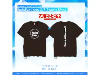 hololive x マンガートビームス hololive Logo S/S T-shirts   XL (Black)の公式画像
